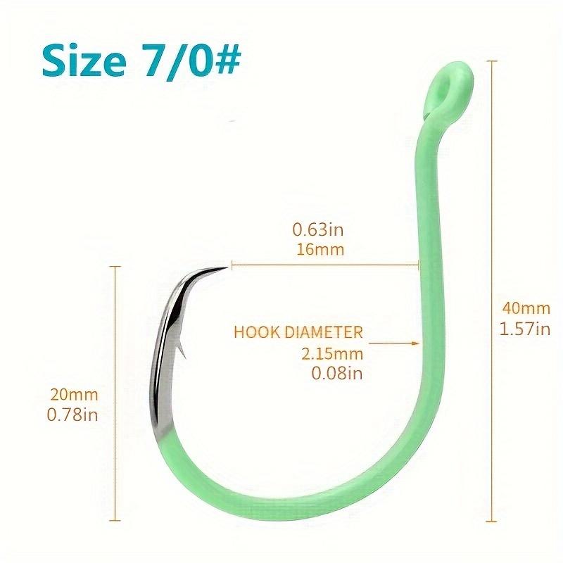 10pcs Green Luminous Circle Hook Eagle Mouth Hook - 10 Sizes High Carbon Steel - For Night Fishing Catfish & Other Fish - Suitable for Sea Fishing - Ideal Gift for Anglers