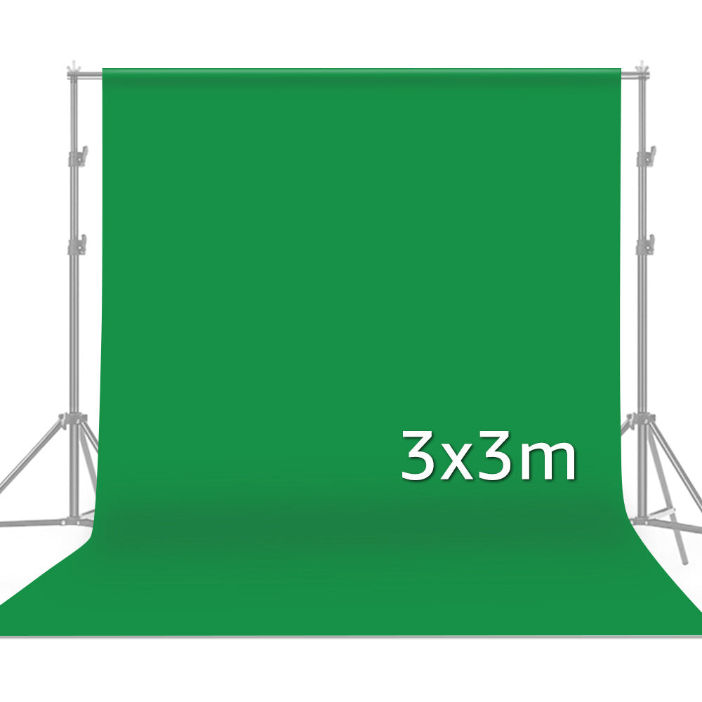 10x10ft Professional Green Screen Backdrop - Washable & Durable Polyester- Fabric, Seamless Design for Portrait, Product Photography & Video Shooting