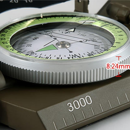 1 pc of High-Precision Military Compass, Tactical Multifunctional Professional Geological Compass with Illuminated Display, Waterproof Zinc Alloy Outdoor Gear, Suitable for Camping, Hiking, Exploring, Riding, Tactical Training Laser cutting