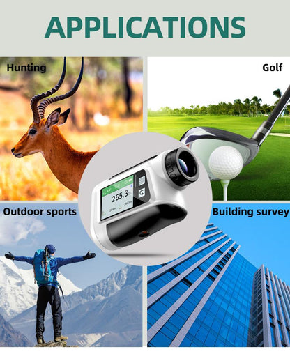 1000M Yard Ft Golf Laser Rangefinder With Side Display, English Voice Broadcasting Slope Compensation, USB Rechargeable, Vibration Suitable For Golf, Disc Golf Measurement