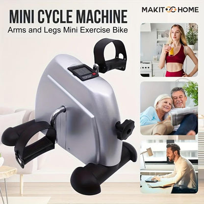 1pc Compact Mini Exercise Bike - Under Desk Pedal Exerciser with Arm & Leg Workout, LCD Screen Display, Portable, Space-Saving, Low-Impact, Quiet Operation, and Easy Assembly standing hip  machine