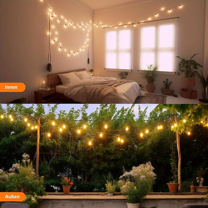 100ft G40 led globe light bulbs, string lights outdoor terrace lamp, shatterproof outdoor patio string lights with 34 + 3 Edison bulbs, backyard hanging bistro light for balcony party wedding Market Cafe, yard, gazebo, deck, porch, christmas 2024 ornament