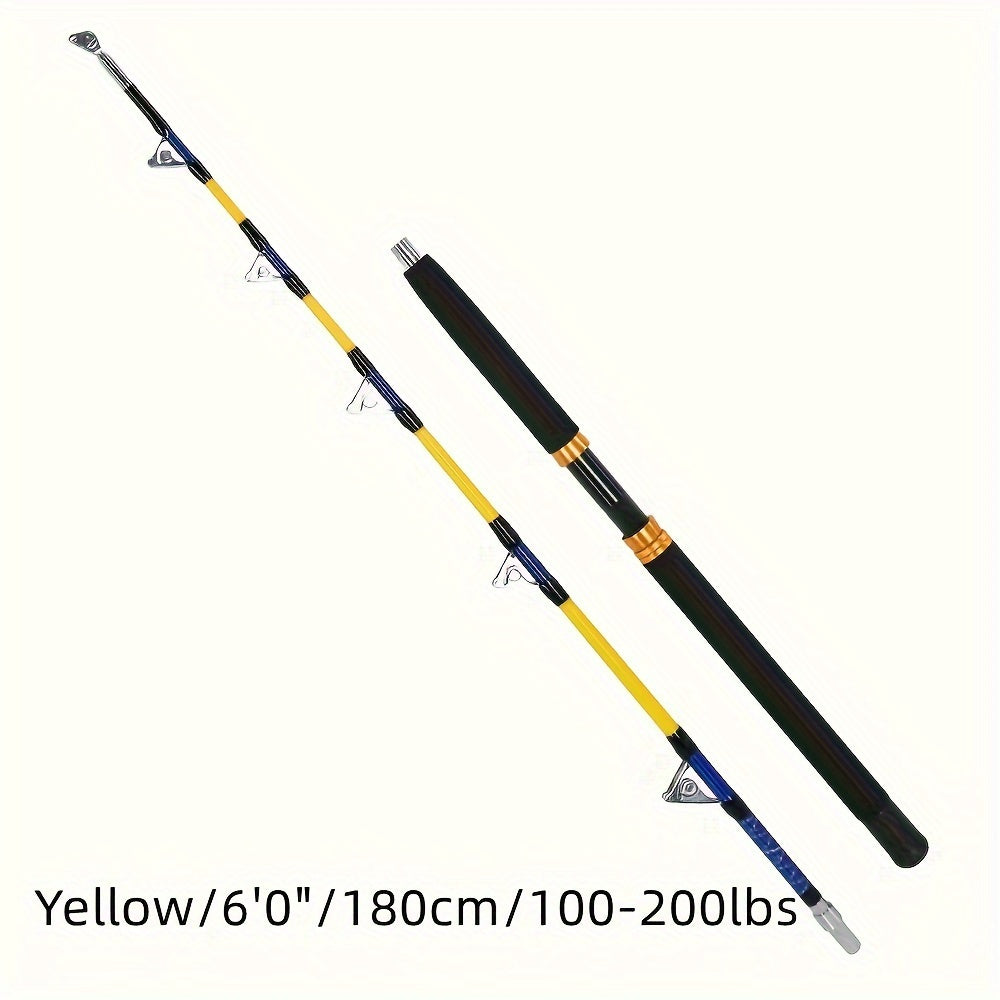 "Trolling Rod 2-Section Saltwater Offshore Heavy Straight Butt Roller Fishing Rod Conventional Boat Fishing Pole 6'0""/180cm 100-200lbs - For Saltwater Fishing Enthusiasts - Durable Construction for Offshore Use - Ideal Gift for Anglers"