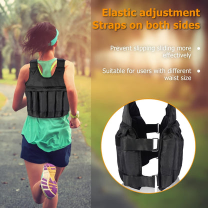 1pc Adjustable Weighted Vest for Men and Women - 50kg/110lbs Capacity, Fabric Material, Uncharged, No Battery Required - Ideal for Workout, Strength Training, and Weight Loss