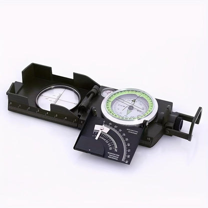 1 pc of High-Precision Military Compass, Tactical Multifunctional Professional Geological Compass with Illuminated Display, Waterproof Zinc Alloy Outdoor Gear, Suitable for Camping, Hiking, Exploring, Riding, Tactical Training Laser cutting