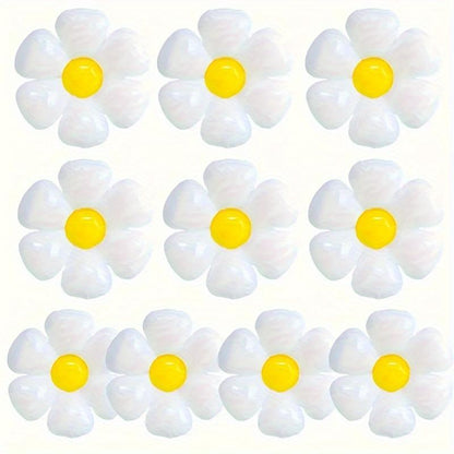 10pcs Vibrant Daisy Flower Balloons - Adorable Floral Decor - Brighten Up Birthday, Wedding & Outdoor Celebrations