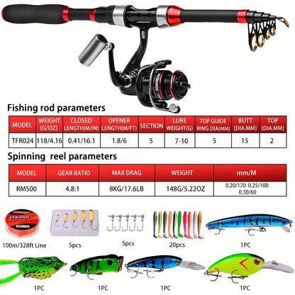 1.8m Lure Sea Rod Set - Long Cast Spinning Wheel Fishing Tackle Package Combination Full Set Carbon Rod Ultralight Super Hard Throwing Rod - For Fishing Enthusiasts - Suitable for Sea Fishing - Perfect Gift for Outdoor Adventurers