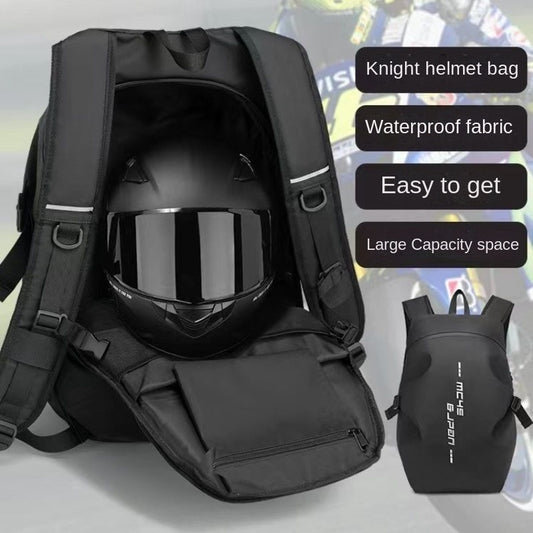 1pc Men's Motorcycle Riding Backpack, Helmet Bag, Motorcycle Waterproof Large Capacity Backpack