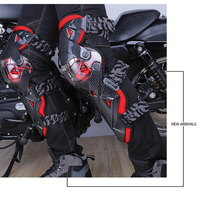 1Pair Motocross Knee Pads - Anti-fall Motorcycle Knee Guard Moto Protection Removable Warm Knee Liner -  for Motorcycle Riding - Suitable for Men & Women - Protect Knees from Injury - Perfect Gift for Motorcyclists