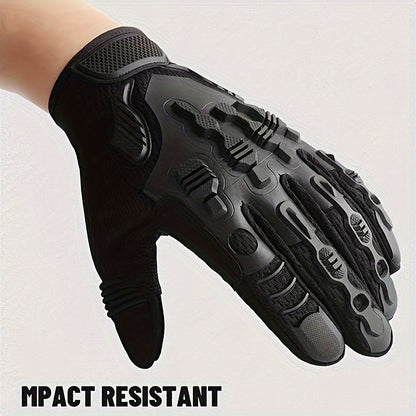 1pair Men's Outdoor Climbing Gloves, Anti Slip All Finger Gloves, Cut Resistant, Wear-resistant Gloves