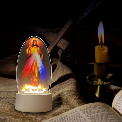 1pc 3D Night Light. Jesus Character Night Light, Engraved with Jesus, I Believe In You Night Light, Church Souvenir Religious Home Decoration Ornament Night Light