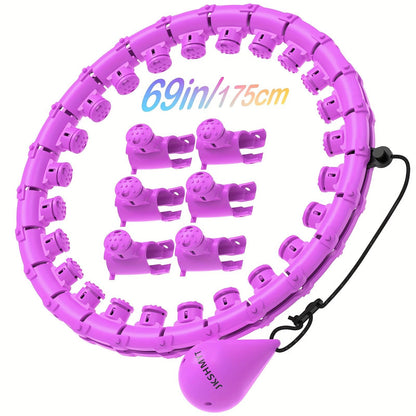 175cm (69inch) Smart Weighted Workout Pilates Circle with 30 Detachable Links for Indoor and Outdoor Exercise - Portable Fitness Hoop for Effective Toning and Strengthening