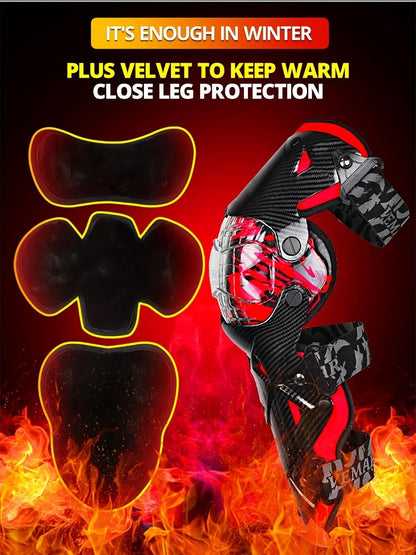 1Pair Motocross Knee Pads - Anti-fall Motorcycle Knee Guard Moto Protection Removable Warm Knee Liner -  for Motorcycle Riding - Suitable for Men & Women - Protect Knees from Injury - Perfect Gift for Motorcyclists