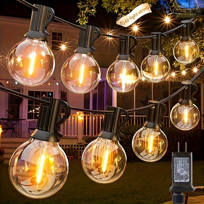 100ft G40 led globe light bulbs, string lights outdoor terrace lamp, shatterproof outdoor patio string lights with 34 + 3 Edison bulbs, backyard hanging bistro light for balcony party wedding Market Cafe, yard, gazebo, deck, porch, christmas 2024 ornament