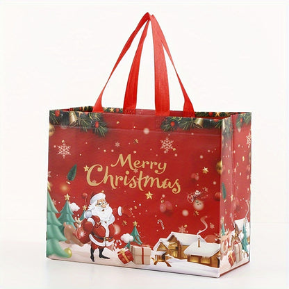 16pcs Christmas Gift Bags with Handles - Festive Holiday Treat & Present Pouches for Party Favors and Decorations