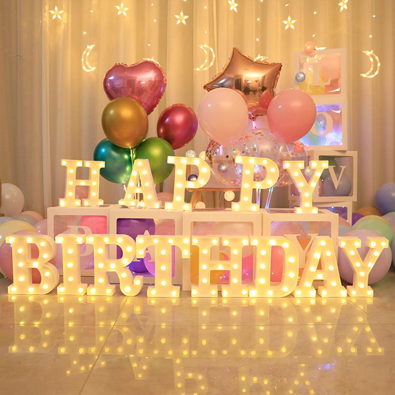 1pc English LED Letter Light, Romantic Proposal Decoration for Birthday, Holiday, and Valentine's Day Parties, Indoor and Outdoor Room Decor