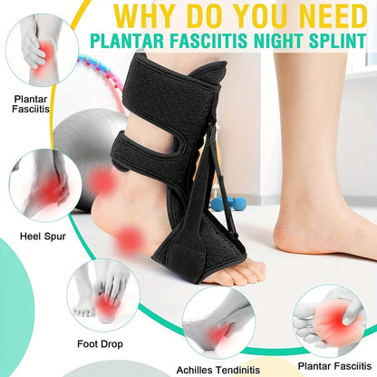 1pc Adjustable Plantar Fasciitis Night Splint for Women & Men, Up to 70kg, with 3 Straps for Customized Fit triathlon  helmet Healthcare