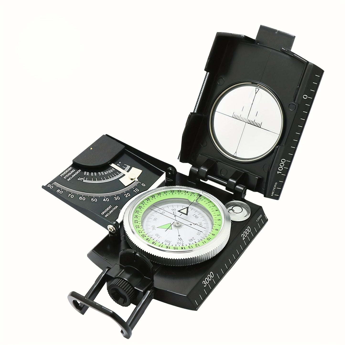 1 pc of High-Precision Military Compass, Tactical Multifunctional Professional Geological Compass with Illuminated Display, Waterproof Zinc Alloy Outdoor Gear, Suitable for Camping, Hiking, Exploring, Riding, Tactical Training Laser cutting