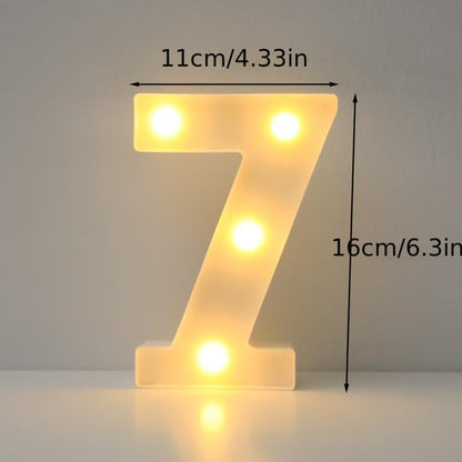 16cm LED Alphabet Light, Luminous Letter and Number Night Light for Family, Bar, Wedding, Birthday, Christmas Party Decoration