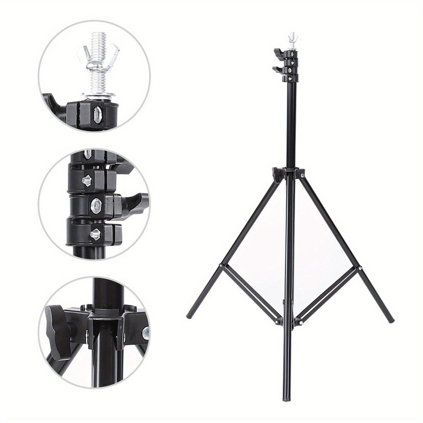 1pc Keenso 78.74x78.74inch Photography Chroma Key Green Screen Backdrop with Metal Studio Stand and Clamp Kit for Photo and Video Studio