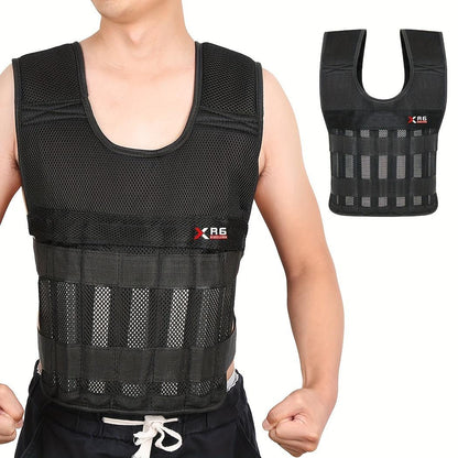 1pc 20kg/44.09lbs Adjustable Weighted Vest, Without/With Anke Strap, Wrist Strap, Suitable For Fitness, Strength Training, Workouts, Running