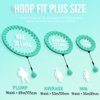 175cm (69inch) Smart Weighted Workout Pilates Circle with 30 Detachable Links for Indoor and Outdoor Exercise - Portable Fitness Hoop for Effective Toning and Strengthening