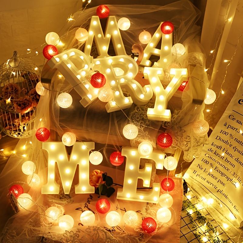 1pc English LED Letter Light, Romantic Proposal Decoration for Birthday, Holiday, and Valentine's Day Parties, Indoor and Outdoor Room Decor