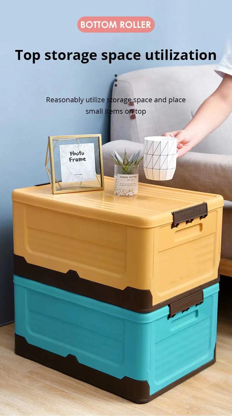 1pc Foldable Storage Box Wardrobe Storage Box Large Capacity For Toy Clothes Snacks Books Shoes Plastic Box For Car Household