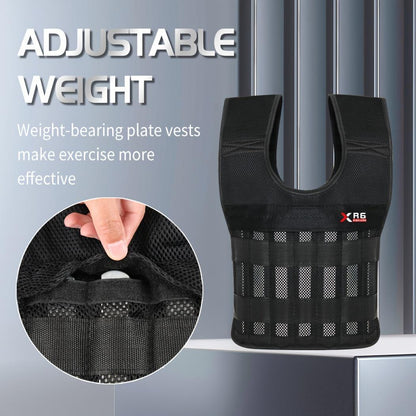 1pc 20kg/44.09lbs Adjustable Weighted Vest, Without/With Anke Strap, Wrist Strap, Suitable For Fitness, Strength Training, Workouts, Running