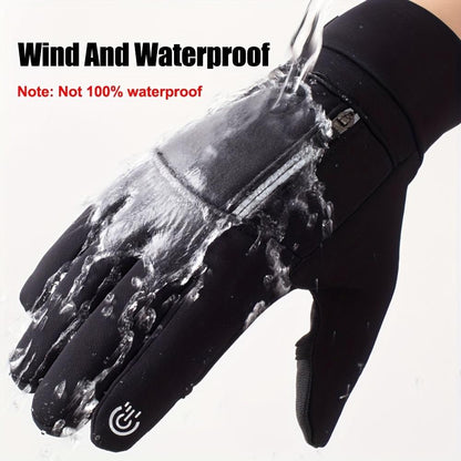 1 Pair Winter Windproof Waterproof Touch Screen Warm Gloves, Suitable for Outdoor Cycling, Fishing, Running, Skiing triathlon  helmet xii  gloves