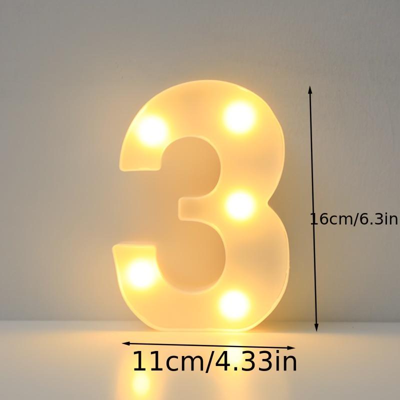 16cm LED Alphabet Light, Luminous Letter and Number Night Light for Family, Bar, Wedding, Birthday, Christmas Party Decoration