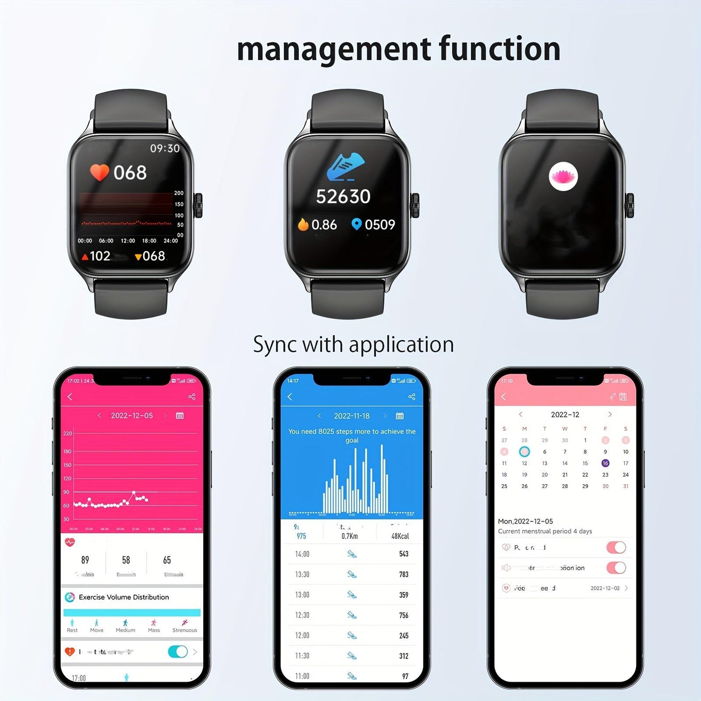 1.85" Smart Watches for man and woman 110+ Sport Modes Fitness Watch with Sleep Monitor, Pedometer, message/call, Wireless Devices Wearable Tracker for Android iPhone Mobile Phone Smartphone Wristwatch