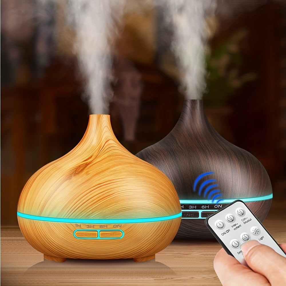 1pc 18.6oz Essential Oil Diffuser, Remote Control Diffusers For Essential Oils, Electric Ultrasonic Air Humidifier, Aromatherapy Diffuser With Waterless Auto-Off