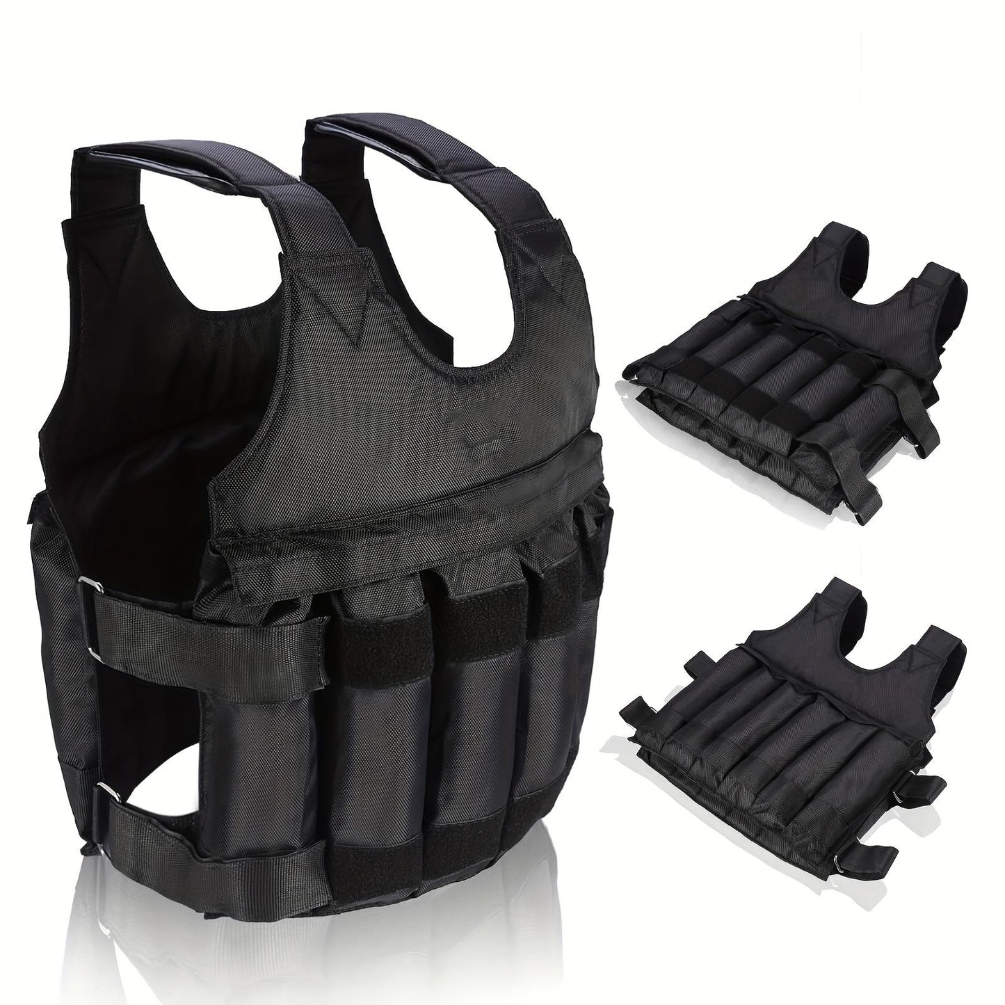 1pc Adjustable Weighted Vest for Men and Women - 50kg/110lbs Capacity, Fabric Material, Uncharged, No Battery Required - Ideal for Workout, Strength Training, and Weight Loss