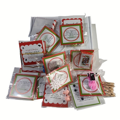 1 Set 24-Day Christmas Elf Kit: Fun Activities Props for Best Countdown Gift