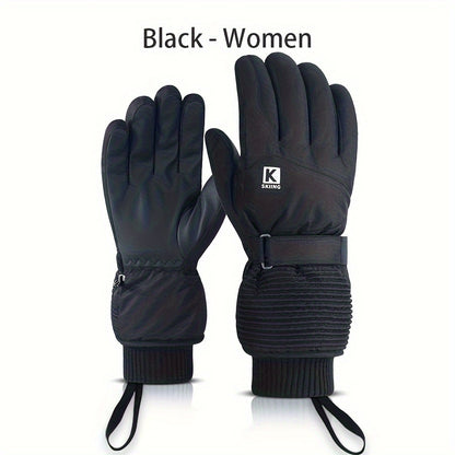 1 Pair Ski Gloves - Non-slip Wear-resistant, Windproof And Waterproof - For Outdoor Activities, Travel, Cycling & Skiing - Suitable for Men & Women - Perfect Gift for Winter Sports Enthusiasts