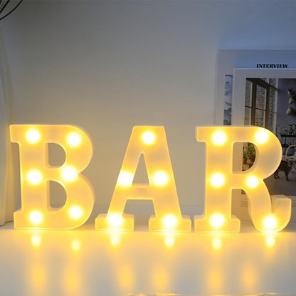 16cm LED Alphabet Light, Luminous Letter and Number Night Light for Family, Bar, Wedding, Birthday, Christmas Party Decoration