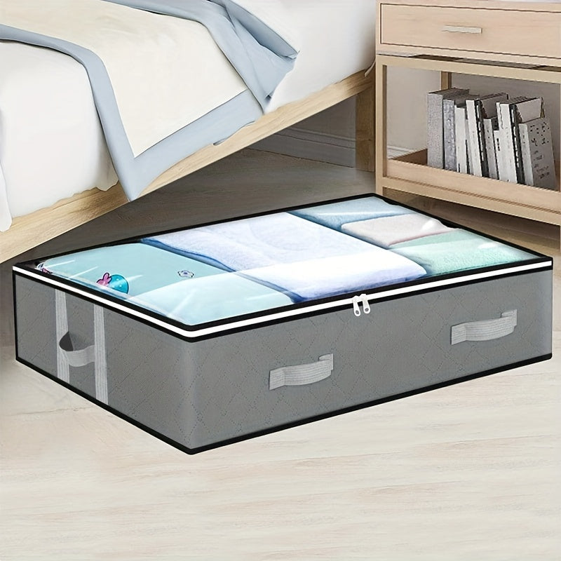 1pc Dustproof Under Bed Storage Box with Reinforced Handles for Comforter, Blanket, Bedding, Pillow, and Toys Bedroom Accessories Under-Bed Storage