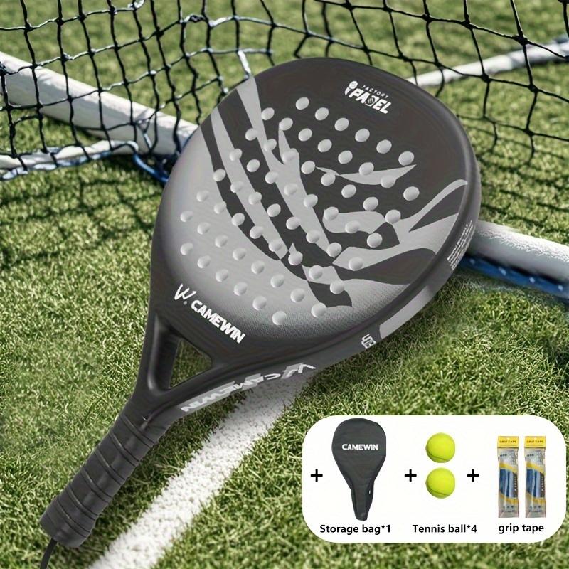 1-Set Premium Carbon Fiber Padel Tennis Racket - High-Performance Racquets for Outdoor Sports Training - Includes 2 Tennis Balls, 2 Racket Overgrips, and 1 Storage Bag for Convenient Carrying luzz  pickle