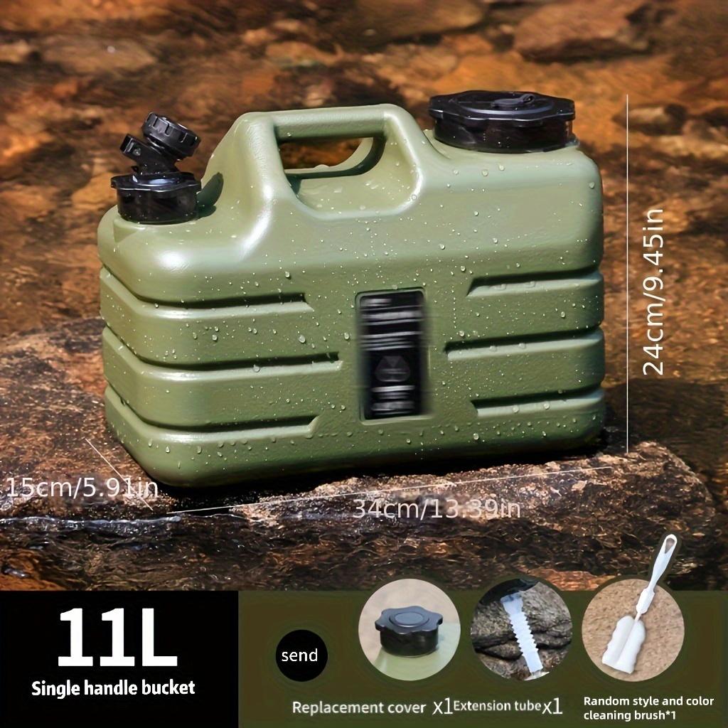 1pc 11L/12L/18L Leak-Proof Portable Water Container - Emergency Water Tank with Faucet for Outdoor Hiking, Camping, Picnic - Includes 1 Replacement Cover, 1 Extension Tube, and 1 Cleaning Brush for Easy Maintenance