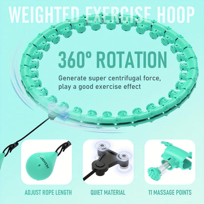 175cm (69inch) Smart Weighted Workout Pilates Circle with 30 Detachable Links for Indoor and Outdoor Exercise - Portable Fitness Hoop for Effective Toning and Strengthening