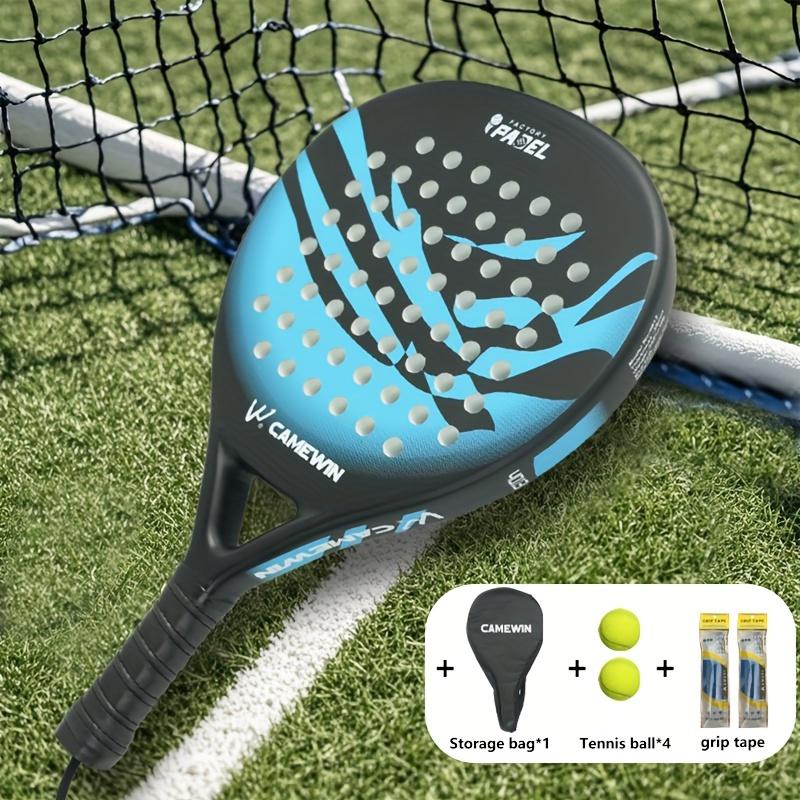 1-Set Premium Carbon Fiber Padel Tennis Racket - High-Performance Racquets for Outdoor Sports Training - Includes 2 Tennis Balls, 2 Racket Overgrips, and 1 Storage Bag for Convenient Carrying luzz  pickle