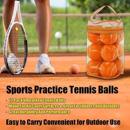 12pcs Durable High Bounce Tennis Balls for Beginners, Portable for Outdoor Practice Training pickle  ball luzz  pickle