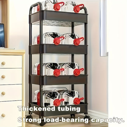 1PC 3-Tier/4-Tier Multi-Functional Storage Rack - Sturdy, Space-Saving, Adjustable, Easy-to-Assemble, Compact Shelving for Bedroom, Kitchen, Home, and Outdoor Camping with Year-Round Storage