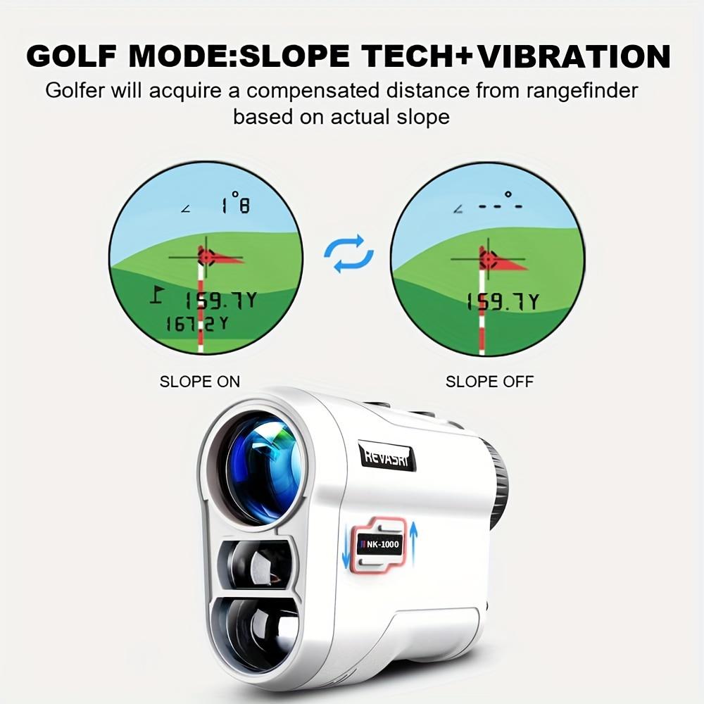 1000YDS REVASRI Golf Rangefinder with Slope, Pin Lock Vibration, and External Slope Switch for Golf Tournament Legal Play - Rechargeable Battery and Accurate Distance Measurement