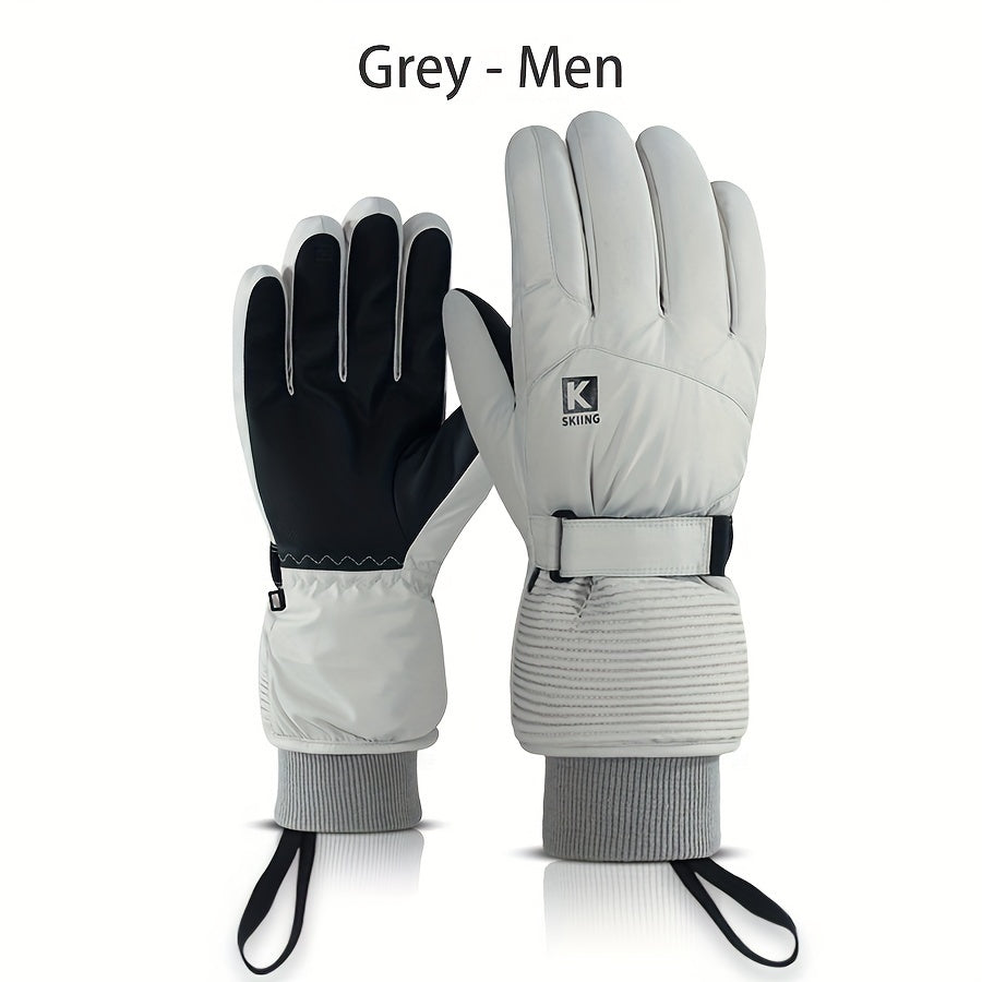 1 Pair Ski Gloves - Non-slip Wear-resistant, Windproof And Waterproof - For Outdoor Activities, Travel, Cycling & Skiing - Suitable for Men & Women - Perfect Gift for Winter Sports Enthusiasts