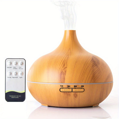 1pc 18.6oz Essential Oil Diffuser, Remote Control Diffusers For Essential Oils, Electric Ultrasonic Air Humidifier, Aromatherapy Diffuser With Waterless Auto-Off