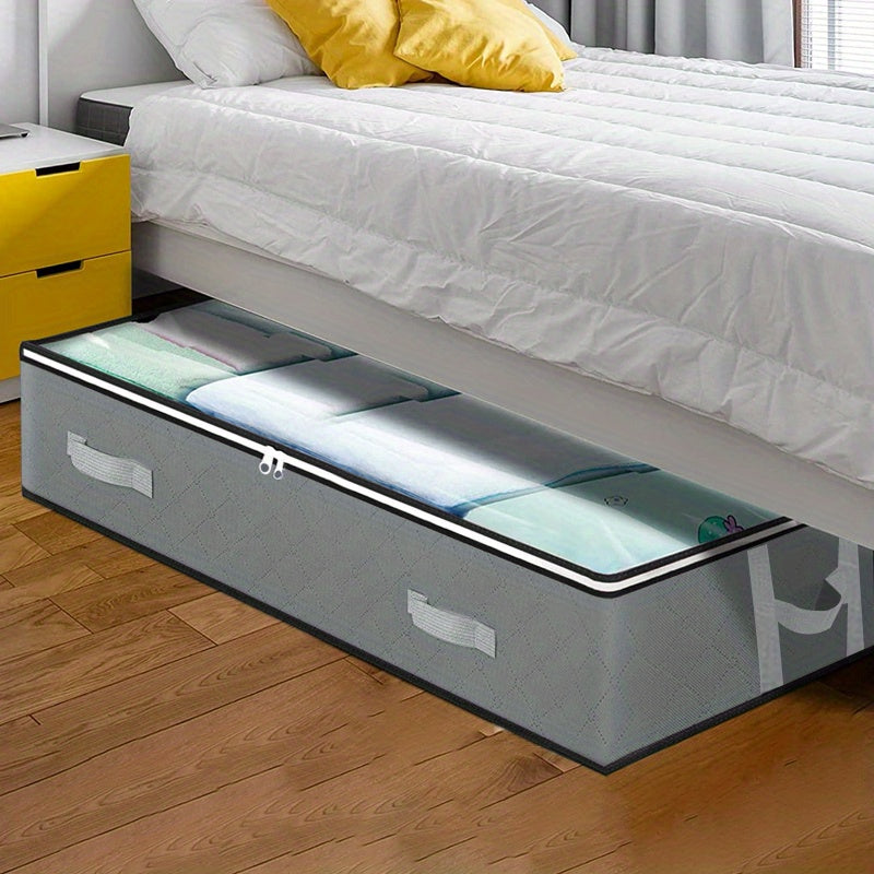 1pc Dustproof Under Bed Storage Box with Reinforced Handles for Comforter, Blanket, Bedding, Pillow, and Toys Bedroom Accessories Under-Bed Storage