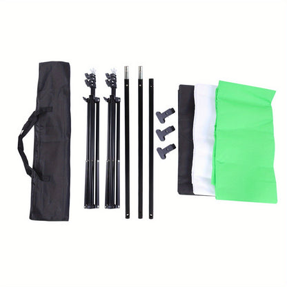 1pc Keenso 78.74x78.74inch Photography Chroma Key Green Screen Backdrop with Metal Studio Stand and Clamp Kit for Photo and Video Studio