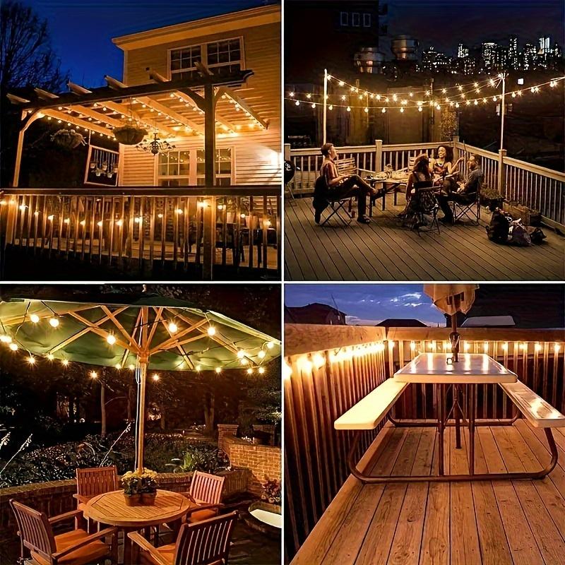 100ft G40 led globe light bulbs, string lights outdoor terrace lamp, shatterproof outdoor patio string lights with 34 + 3 Edison bulbs, backyard hanging bistro light for balcony party wedding Market Cafe, yard, gazebo, deck, porch, christmas 2024 ornament